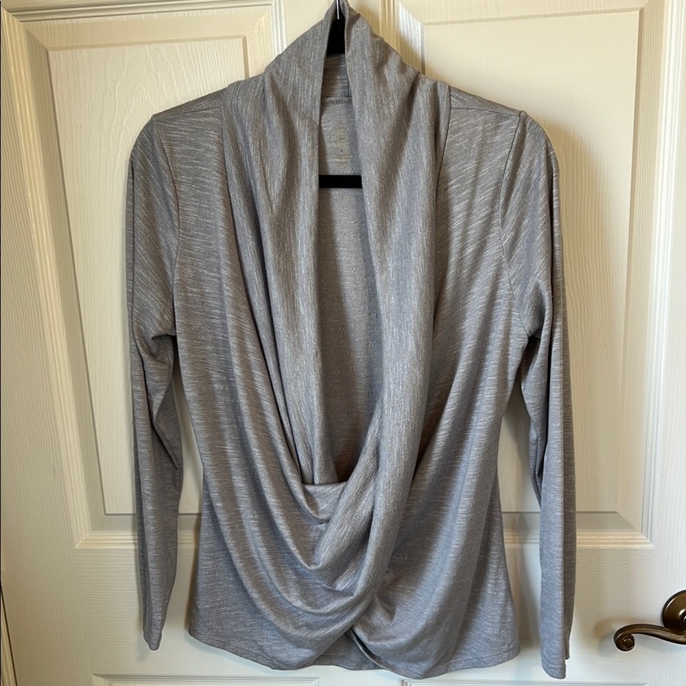 Balance Collection Grey Wrap Top